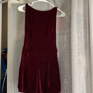 Velvet burgundy romper